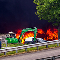 Heftige brand (Middelbrand) bij afvalverwerker Attero in Tilburg